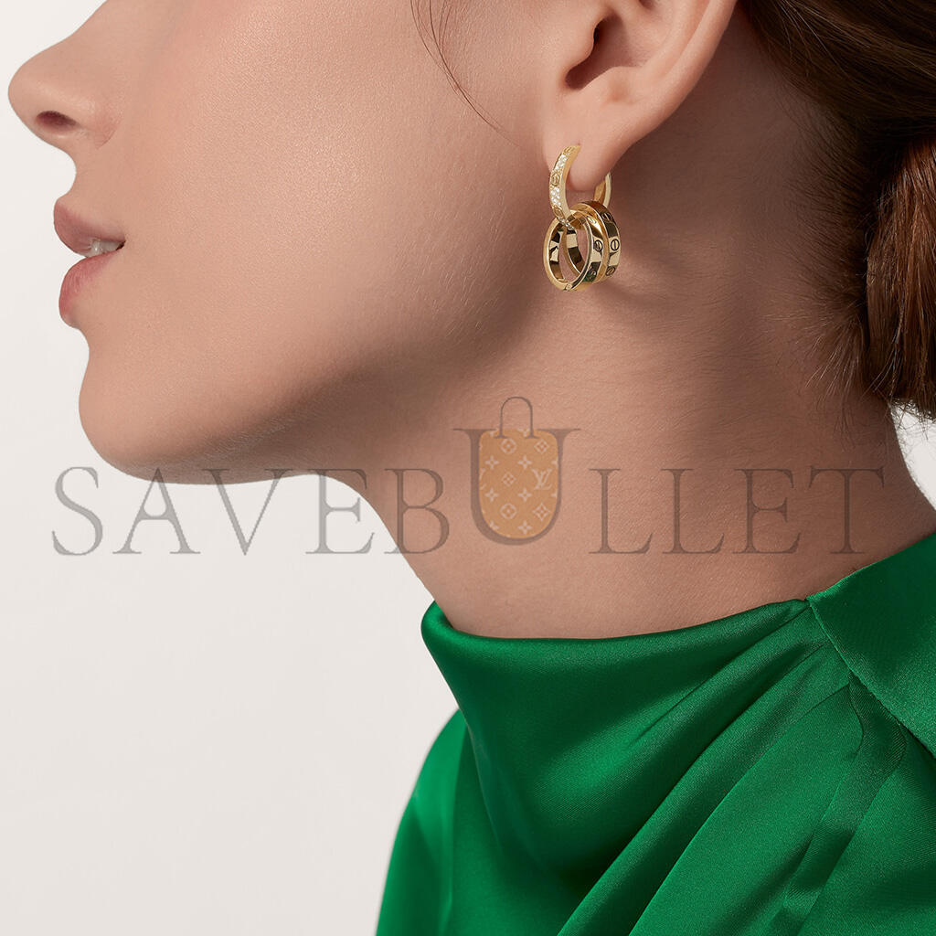 Ca*t*er love yellow gold earrings, transformable, semi-paved n8515241